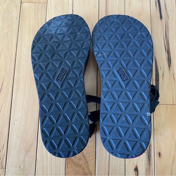 Teva Platform Sandals Black Red Flatform Universal   Chunky Vegan Size 9 - Picture 6 of 7